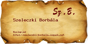 Szeleczki Borbála névjegykártya