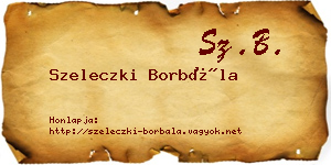 Szeleczki Borbála névjegykártya